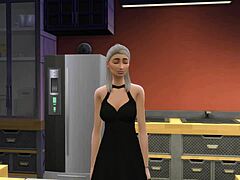 Stepson impregnates stepmother on New Year's Eve in hentai.