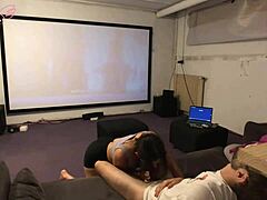 Stepsiblings fuck during disney movie and call it family bonding