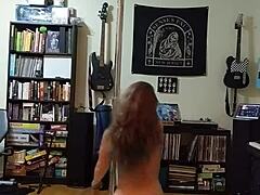 Blonde MILF Strips In Black Skirt And Heels