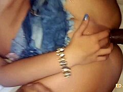 Ed Junior Fucks Brunette In Jeans Anal Creampie