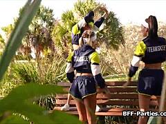 jogger besties split a stranger's huge cock together