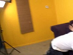 horny latina slut shows whale tail panties while getting blowjob