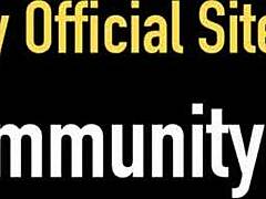 Blonde pornstar sara jay tastes her big pussy lips and clit. She flaunts her huge tits and ass.