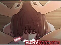 girl friend gives intense hentai blowjob on manytoon com