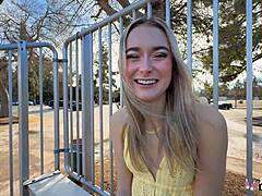 Kinky blonde Thea Summers gets wild fucking in public! 🔥