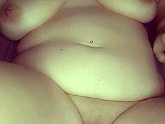 Chubby BBW licks pussy with toy and cums