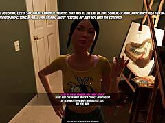 Amy’s fun time during a house party with an anime style blowjob game