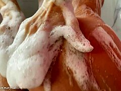 Lilu Moon Fingers Wet Pussy to Intense Orgasm with Big Vibrator in Bathroom