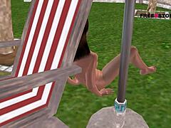 3D animated porn video with a naughty banana tease