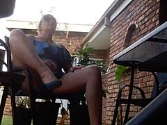 Stepmom Upskirt Tease While I Dildo Her Tight Shaved Pussy