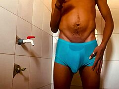 bathing as my step sister fucks hard next room