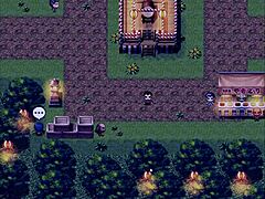 tanned natsuki gets gangbanged in public hentai game, cum in ass