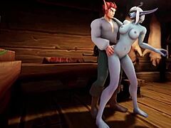 Elf Teasingly Fucks Night Elf Blindfolded in Kitchen Warcraft Porn Parody with Deepthroat and Anal