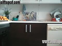 hot couple's sex tape in kitchen with blowjob and fucking 😍