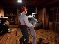 Elf Teasingly Fucks Night Elf Blindfolded in Kitchen Warcraft Porn Parody with Deepthroat and Anal