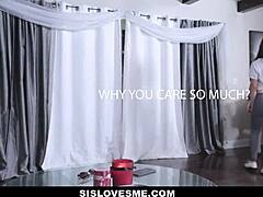 Sexy stepsister Lacey Channing gets lucky with hardcore homemade ass pounding by big cock.