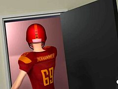 naughty teen rides quarterback's cock!