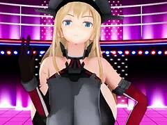 watch mmd bismarck shake her big tits and ass