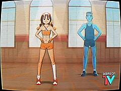 Eri-chan激烈家庭锻炼，包括深喉、大奶子和巨型鸡巴动作，由Derpixon。