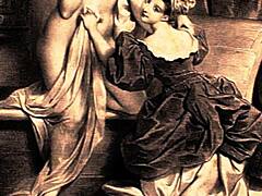 Detailed vintage erotic drawings from antique anime collections