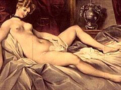 Detailed vintage erotic drawings from antique anime collections