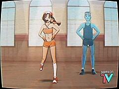 Eri-chan激烈家庭锻炼，包括深喉、大奶子和巨型鸡巴动作，由Derpixon。