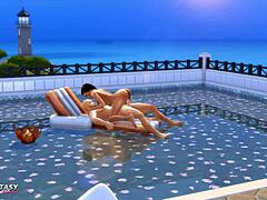 jade rosa enjoys passionpool in sims 4 with cum scenes