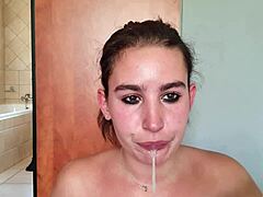 Fuck My Throat With Double Dildo! Saliva Fetish!