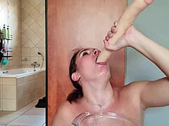 Fuck My Throat With Double Dildo! Saliva Fetish!