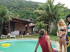 snow white gets fucked in brazilian mansion orgy