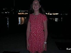 Feeling exposed walking naked by the waterfront in public view