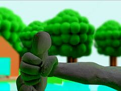 Claymation masturbation detailed in anime hentai cartoon