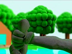 Claymation masturbation detailed in anime hentai cartoon