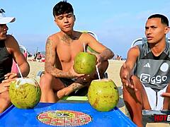 Teen gay threesome with monster cock in wild POV action!