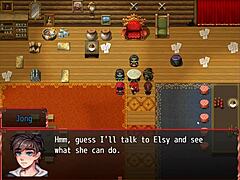 Redhead milf blocks with giant tits in harem