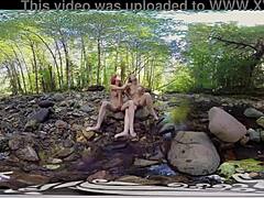 Ana Molly and Belle yank amateurs in outdoor lesbian fingering