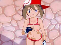 May Haruka Congratulates You For Being A Good Trainer In This Intriguing Anime Scene