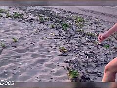 Flashing big tits during a stunning sunset