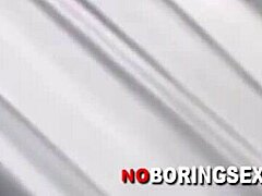 Naughty brunette revels in a hardcore anal pounding session