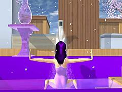 POV Cartoon Fox Girl Dances Seductively on Your Lap in Sakura School Simulator