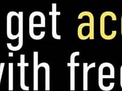 Italian brunette in lingerie enjoys handjob and licking with big cock in menage a trois.