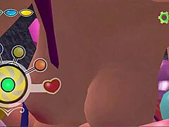 Hot animated cutie with big tits fucks during sex game