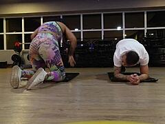 Natural Tits Bent Over Doggy Fuck Monster Cock Gym Public