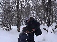 hot student suck professor big dick after ski lesson with fingering and cumshot