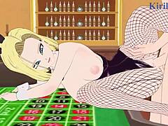 I watch Android 18 and Chi-Chi bunny girls in intense sex from Dragon Ball hentai