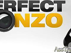 Petite brunette teen endures double anal penetration with toys in group ass to mouth session