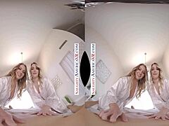 Kenna James and Veronica Weston in Naughty America VR Threesome