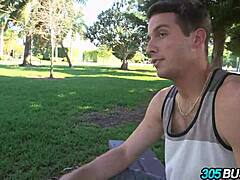 tiny latina veronica rodriguez handles two cocks on 305bus.