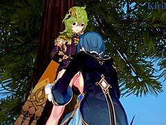 我痴迷于原神里番中Shenhe、Collei和Xingqiu的猛烈操