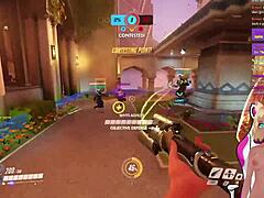 LewdNeko feels the spanking while playing Overwatch.